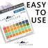 Plastic pH Test Strips, Universal Application, 100 Strips for Saliva, Soap, Urine, Food, Water, Soil Testing