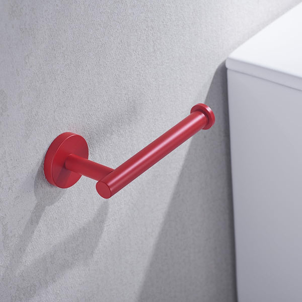 Red Toilet Paper Holder SUS304 Stainless Steel, Modern Round Tissue Roll Holders