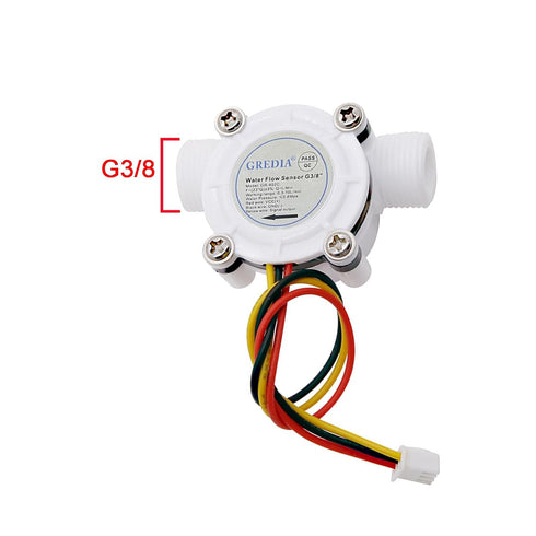 3/8" Water Flow Sensor Food-Grade Switch, Hall Effect Flowmeter Fluid Meter Counter 0.3-10L/min