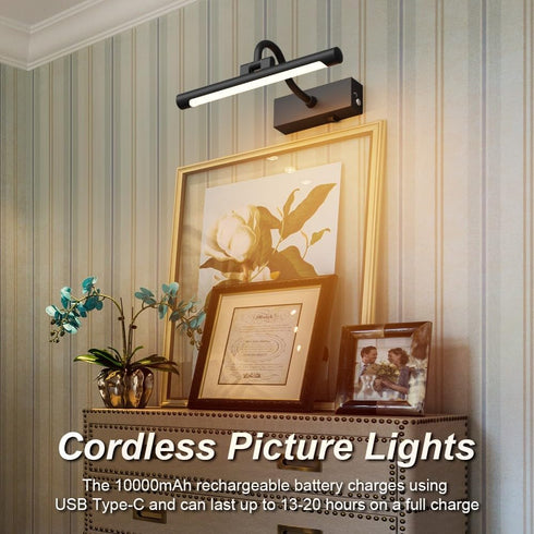 11.8" Rechargeable,10000mAh Paintings,3CCT Dimmable, Aipsun Picture Lights for Wall Battery Operated Art Light