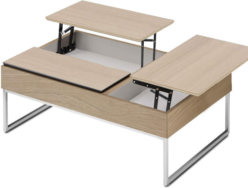ZOENHOU 2 Pairs 4 PCS 150N Folding Gas Hydraulic Lift Up Table Mechanism, Lift Up Top Hinge, Modern Coffee Table