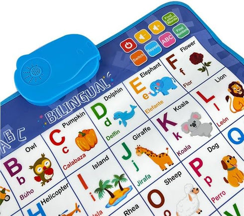 Interactive Bilingual Spanish-English Learning Poster - ABCs & Numbers Educational Toy