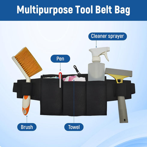 Tool Pouch Waist Belt Bag, Multipurpose Tool Belt for Housekeeping and Gardening, Black