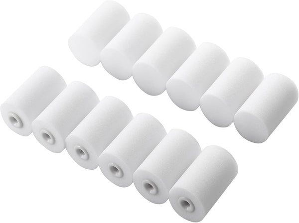 Foam Paint Roller, 2" High Density Mini Roller Covers, Pack of 12, Sponge Paint Roller Sleeve for Easy Painting