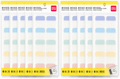 Deli 800 Pcs Page Tabs Sticky for Book, Sticky Index Tabs, Self Adhesive Page Markers, Ultra Tabs for Notebooks