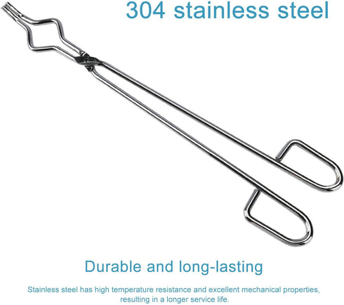 stonylab Crucible Tongs, 16 Inch Stainless Steel Laboratory Tongs for Securely Gripping