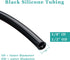 Silicone Tubing, 3/8” ID × 1/2” OD, 16FT Black Flexible Food Grade Hose for Home Brewing and Hydroponics
