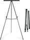 Falling in Art Aluminum Flip Chart Display Easel Stand, Adjustable Floor for Boardroom, 63 1/2'' High, Black