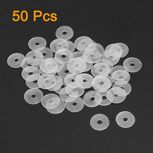 uxcell Nylon Flat Washers M4, 17mm OD, 4mm ID, 1mm Thickness, Sealing Gasket for Faucet Pipe Water Hose, Clear, Pack of