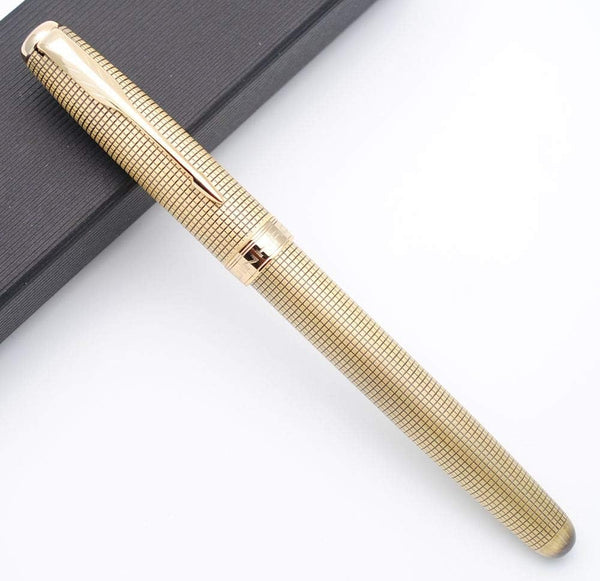 JINHAO 601a Retro Style Fountain Pen - Ink Pen (Retro Golden, Fine Nib)