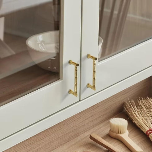 Generic Creative Bamboo Joint Furniture Handles Golden Kitchen Cabinet Pulls Up Bar Wardrobe Bedside Table Dresser