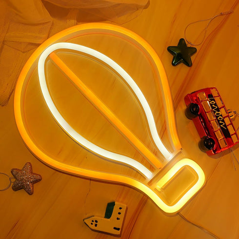 ENUOLI Hot Air Balloon Neon Signs,LED Balloon Neon Light for Wall Decor,Battery/USB Powered Balloon Sign Shaped