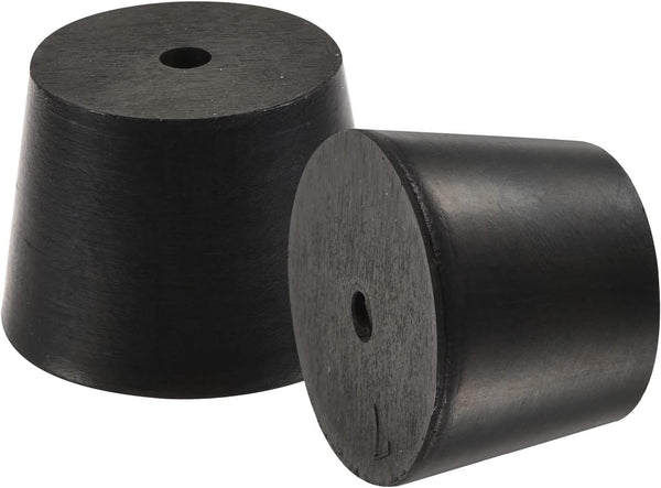 MECCANIXITY Black Rubber Tapered Plug 30mm to 37mm with Hole, Test Tubes Bungs Stopper for Lab Home, 5 Pieces