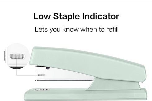 Deli Desktop Stapler, Office Stapler with 640 Staples, 25 Sheet Capacity, Green