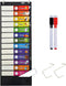 Daily Schedule Pocket Chart - Black Class Schedule with 26 Cards, 13+1 Pockets, Easy Over-door Mountings