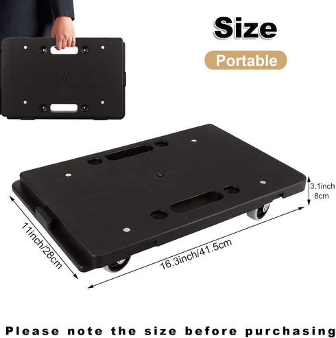 LANIAKEA 4 16.3 11 Inch 500 Lbs Heavy Duty Furniture Dolly with Wheels - x Portable Flat Dolly for Moving, Capacity