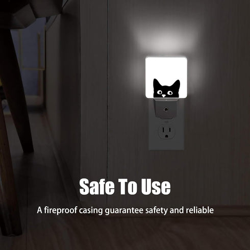 Black Cat Cute Dusk to Dawn Night Light, Auto Sensor Lamp Home Indoor Stairway Kitchen Corridor, Night Lights Plug into