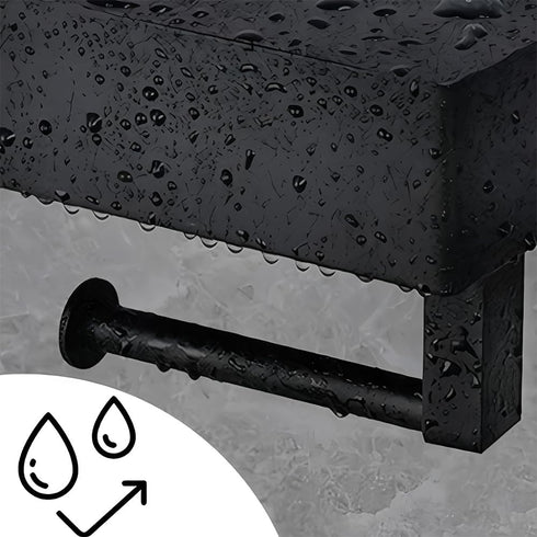 homfanseec Toilet Paper Holder with Shelf,Rustproof Flushable Wipes Dispenser,Self Adhesive Drilling Toilet Paper