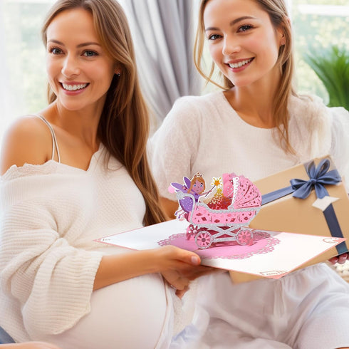 Pop-Up Congratulations Card for New Baby Girl