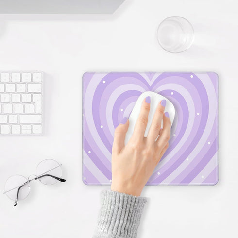 Pecfamly (9.4 x7.8 Inch) Girly Purple Mouse Pad, Aesthetic Lavender Mouse Pad Cute, Purple Desk Accessories