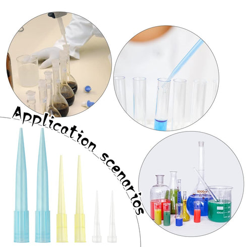 1500PCS Laboratory Universal Pipette Tips, 3 Sizes, Plastic Liquid Tips 10ul 200ul 1000ul