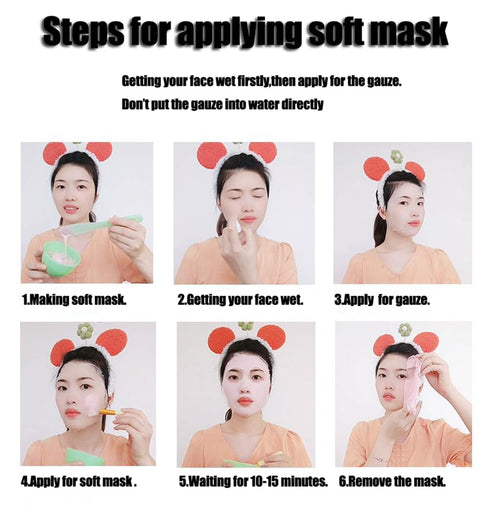 OHEETU 100PCS (11.8 9.8 Inch) White Pre-Cut Gauze Face Masks Soft Net Facial Pads DIY Skin Care for Spa Salon x