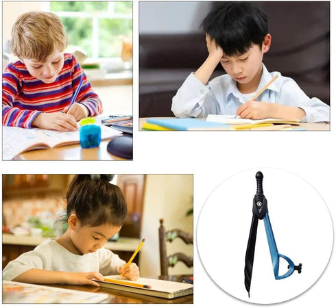 Protractor and Compass for Geometry, Professional Woodworking Compass with Adjustable Penholder