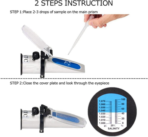 VGVGV 0-10% 1.000-1.070SG Brix Refractometer, Salinity Refractometer Optical Salinity Meter Salometer For Seawater