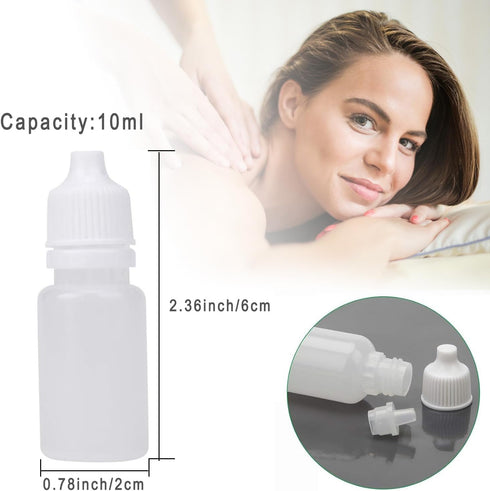 Eldwivz Plastic Eye Dropper Bottle, 50 pcs 10 ml Empty Small Squeeze Bottles for Oil and Liquid