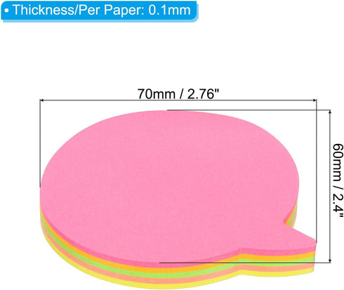 PATIKIL 2.7 x 2.4 Inch Animal Shape Sticky Notes, 12 Pads Cute Self-Stick Memo Pads Bright Colorful 100 Sheets/Pad for Home Office, 5 Colors