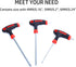 yuentoen T-Handle Allen Wrench Set, 4/5/6mm Bike Allen Hex Key Set with Ball End Screwdriver for Bicycle Repair (Red)