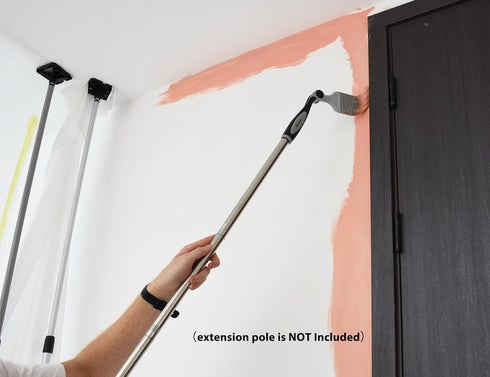 ROLLINGDOG 2.5Inch Paint Edger Brush, Angled Extension Pole Brush for High Walls Ceiling, Trimming and Cutting Painting