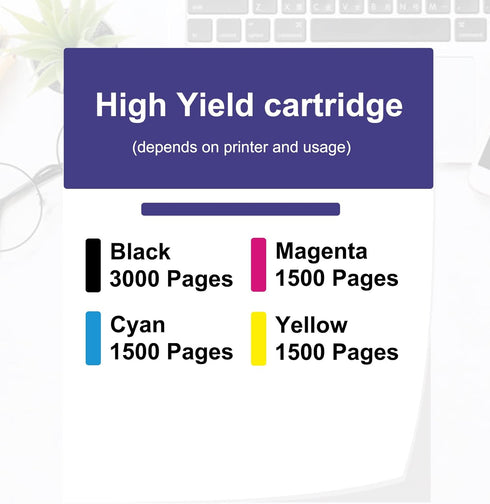 OGOUGUAN Compatible LC402XL High-Yield Ink Cartridge, 4-Pack for Brother Printers