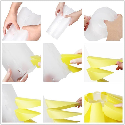Lightingsky DIY IQ Jigsaw Puzzle Toy Lotus Flower Lamp Shade Ceiling Pendant for Room Decoration (Yellow)