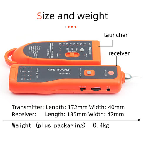 Ethernet Cable Tracker LAN Network Cables Tester Multifunction Line Finder for CAT5 CAT6 RJ45 RJ11 with Maintenance
