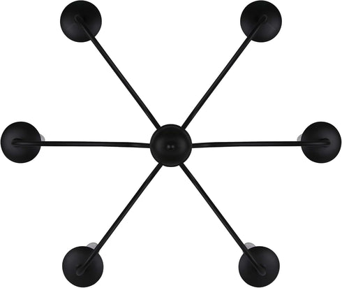 6-Light 60W 26" 18.5" 26" Paige Chain Chandelier - Black Finish, Type C, W x - H, Classic Elegance for Dining Rooms