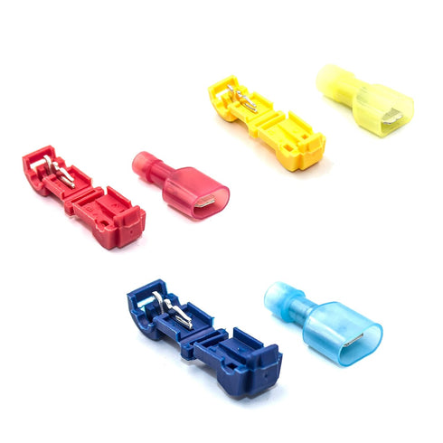 60PCS T Tap Wire Connectors, 22-10 AWG Quick Splice Wire Connectors (22-18AWG Red, 18-14AWG Blue, 12-10AWG Yellow)