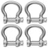 4 Pcs 5/16 Inch 304 Stainless Steel D Ring Shackles, 8 mm Screw Pin Anchor Shackle for Traction Steel Wire