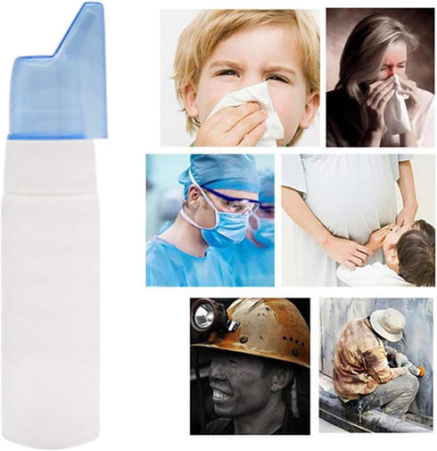 Empty Glass Nasal Spray Bottle with Press Spray, 2 Oz Refillable Portable Atomizer for Beauty