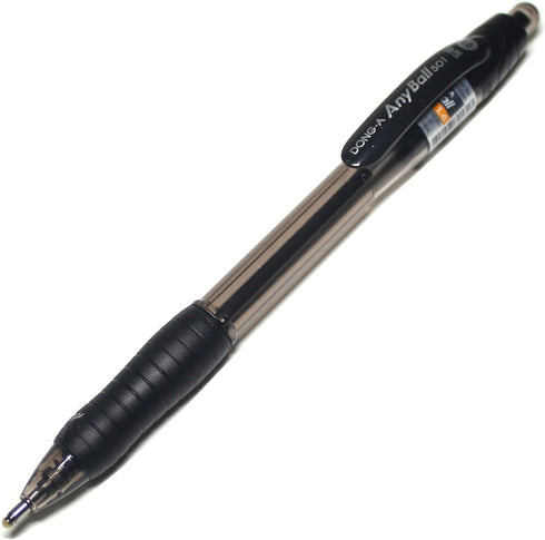 X12 Dong-a Soft Rubber Grip Anyball 501 Ballpoint Pen 1.6mm - Black (12 Pcs) by Dong-A