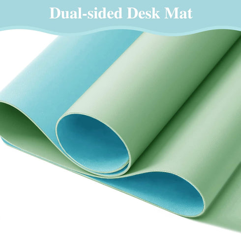Dual Sided Multifunctional Desk Pad - Tocorpie PU Leather Desk Mat Protector for Laptop Keyboard and Mouse Waterproof