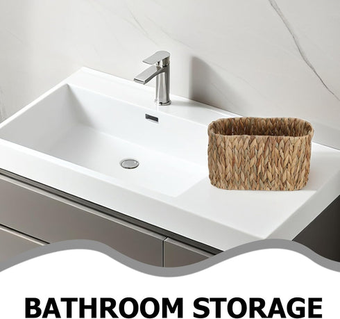 Toilet Paper Storage Basket: Toilet Paper Holder Wicker Basket - Bathroom Accessories Organizer Boho Hand Woven Rattan