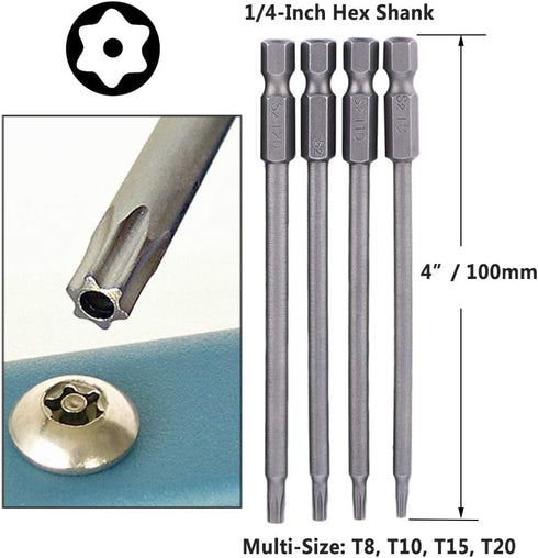 Yakamoz 16Pcs 4-in-1 Multi Long Magnetic Screwdriver Bit Set with 1/4" Hex Shank Power Tools Kit