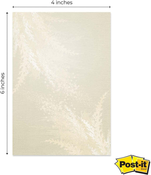 Pampas Grass Sticky Note Pads, 4" x 6" Repositionable Boho Sticky Notes, 50 Sheets Per Pad, Set of 5 Designs, Made in