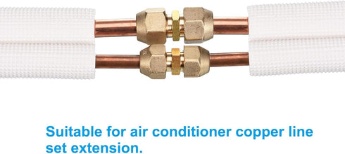 PATIKIL Pipe Extension Joint Connector Set: 4Pcs Free Welding AC Copper Pipe Coupling Adapter Fittings for Refrigeration