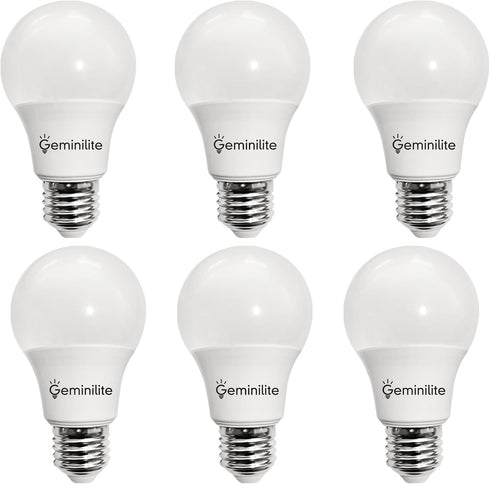 A19 LED Light Bulbs, 60 Watt Equivalent, E26 Base, 6500K Daylight White, 10W, 1000 Lumen, Non-Dimmable, Pack of 6