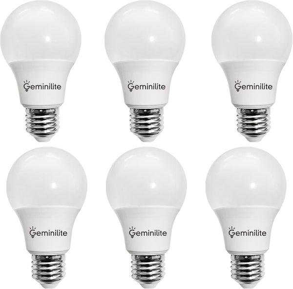 A19 LED Light Bulbs, 60 Watt Equivalent, E26 Base, 6500K Daylight White, 10W, 1000 Lumen, Non-Dimmable, Pack of 6