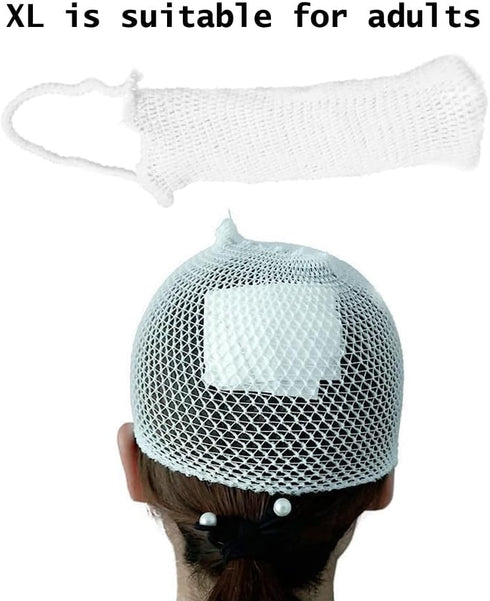 DeaHea 3 Pack Head Elastic Dressing Retainer Medical Mesh Cover Cap Protector Keeper for Bandage Gauze Emergency First