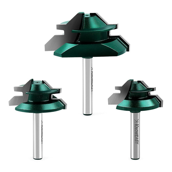 Knoweasy 45 Degree Lock Miter Router Bit Set with 1/4 Inch Shank,