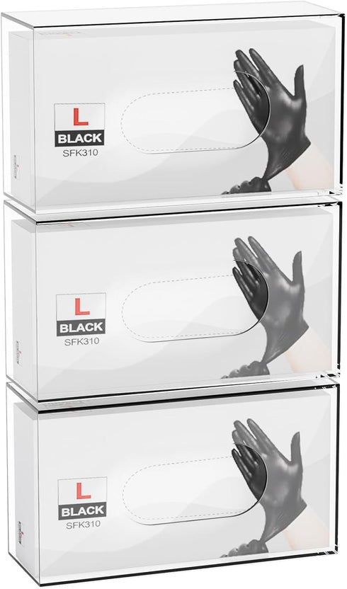 Yieach 3 Pack Acrylic Glove Holder for Wall Mount With Adhesive,No-Drill Latex Glove
